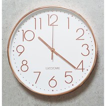 루찌까르 북유럽 무소음 벽시계 30, 화이트 로즈골드