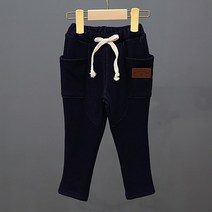 오트밀 아동용 기모 사이드포켓 배기팬츠