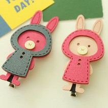 비단길 아동용 우비토끼 집게핀 2종 세트