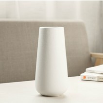 앤리이니 세라믹 롱 라운드 꽃병, 흰색