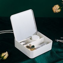 심플 컴포트 스퀘어 수납함 탁상거울, 화이트
