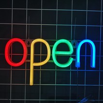 나비다 OPEN 무드등 네온사인, 레인보우