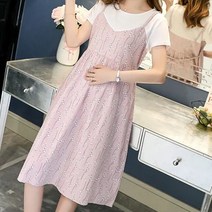 스타 러블리 프린팅 뷔스티에 임부 원피스