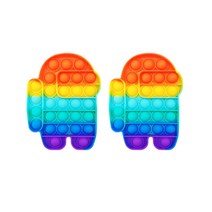 루아르모 푸시팝 버블 팝잇 어몽어스 모양랜덤 2p, 무지개색