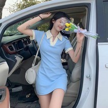 여성용 바디보 카라 미니 원피스