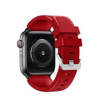 알피나케이스 애플워치 와이드 실리콘 밴드 스트랩 (42/44mm 호환 가능), 로즈 레드