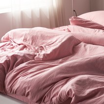 지베딩 디저트 마이크로화이바 워싱 이불커버, 파우더핑크