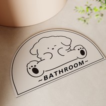 센스팟 규조토 반달 발매트 2p, 화이트 댕댕이