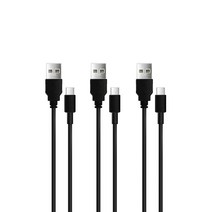 코다리 C타입 USB 충전 케이블 3p, 60cm, 블랙