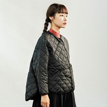 여성용 퀼팅 오버핏 숏 점퍼