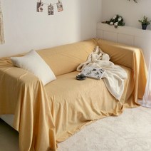 까사베르데 힐링 도트 선염면 쇼파커버, 옐로우