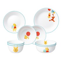 코렐 푸와 친구들 원형 2인 홈세트 8p, 화이트, 5종