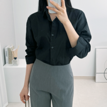 라미르 여성용 옥스포드 무지 베이직 긴팔 셔츠