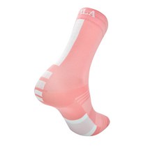 휠라 여성용 MTB 로드 사이클 미들 양말, 파스텔핑크