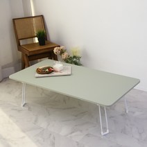 트리팜 PET 무광 오브제 라운드 접이식테이블 특대형 1200 x 600 mm, 미스트그린