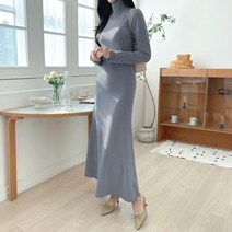 세이스타일 기모 니트 폴라 머메이드 원피스