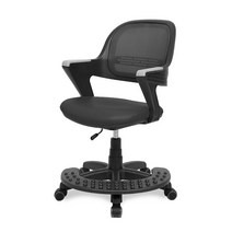 체어포커스 알라딘 블랙바디 인조가죽 발받침대 의자 AR365-BK, 올블랙