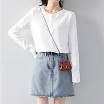 따봉오빠 여성용 차이나 카라 단추 포인트 긴팔 티셔츠 JNH1193