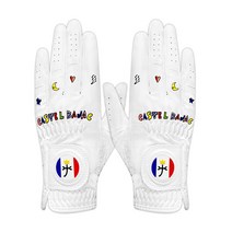 까스텔바작 여성용 논슬립 베이직 합피 골프 장갑 양손용 CSW-99, 화이트