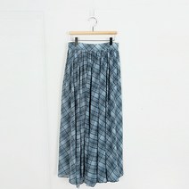 캐주얼 체크 플레어 롱스커트