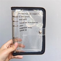 슈가토도 7색 투명 6공 다이어리 커버 A5, 블랙, 1개