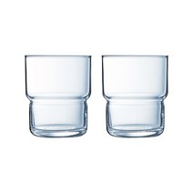 루미낙 퓨넘블 스텍 유리컵 270ml, 투명, 2개