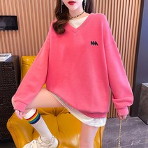 임부 MA 컬러 브이넥 레이어드 맨투맨