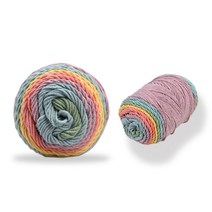 미소털실 레인보우 케이크 뜨개실 볼 100g x 2p, 18 퍼플핑크믹스, 193m