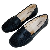 슈디 여성용 가죽 플라워 컴포트화