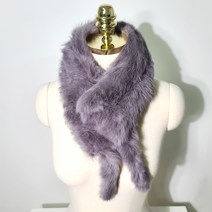모자이크 리얼 토끼 렉스 털 테일 목도리 넥 워머