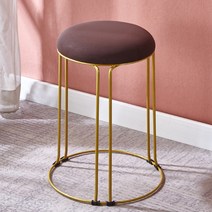 따니네 북유럽 심플 철제 합성피혁 스툴 DZ008, 브라운