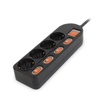 파워존 메인 개별 안전 멀티탭 4구 블랙 16A ME450B, 1개, 5m