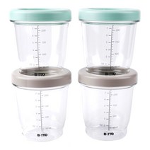 비비또 트라이탄 이유식 보관용기 220ml 2종 x 2p 세트, 버니민트, 웜그레이, 1세트