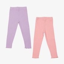 레인보우키즈 아동용 오로라 셔링 9부 레깅스 2종 세트