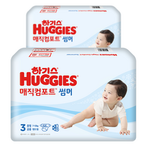 하기스 2022 매직 컴포트 썸머 밴드형 공용 중형 3단계 여름용 기저귀(7~10kg), 132매