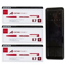 라인플러스 에이원 볼펜 0.7 36p + 매표 펜접시 C형, 레드(펜), 검정색(펜접시), 1세트