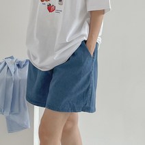 슈가펀 여성용 데밋 밴딩 데님 숏츠 팬츠