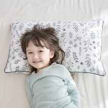 아띠블랑 순면 유아 베개커버 2p + 솜, 화이트도치