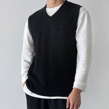 맨타임 남성용 JLA. 느낌있는 데일리 브이넥 니트베스트