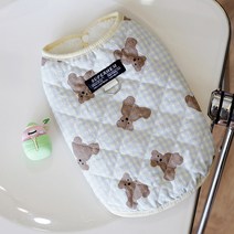 딩동펫 강아지 포근 베어 패딩조끼, 블루