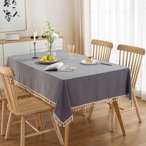 마켓에이 모던 원컬러 레이스 포인트 테이블커버 TYPE1, 그레이, 140  x 180 cm