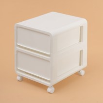 조립식 이동식 2단 서랍장, 화이트