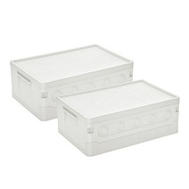씨밀렉스 접이식 캠핑 테이블 폴딩박스 2호 37L, 라이트그레이, 2개