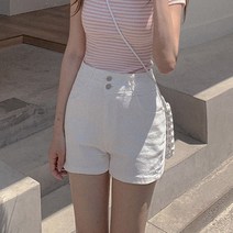 큐니걸스 여성용 핫썸머시즌 투버튼 숏팬츠