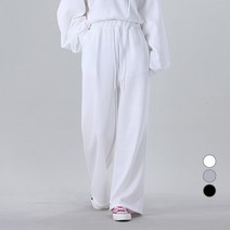 어썸어라운드 여성용 기모 롱 와이드 밴딩 팬츠
