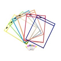 Itemtrade 썼다 지웠다 방수투명파일 03 C PVC 소재 6종 세트, 혼합색상, 1세트
