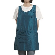 플라워 원피스 앞치마, 딥블루, 1개