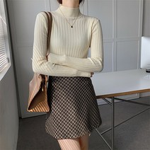 레몬소울 여성용 솔리 골지 폴라 니트티