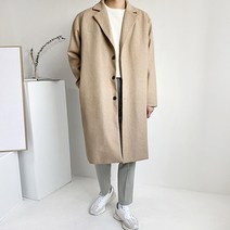 남성용 모던 루즈핏 싱글 코트