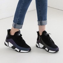 코나블루 여성 배색 키높이 운동화 2.5cm DT3140